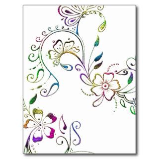Henna Floral Design Postcard