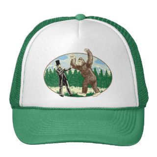ABE LINCOLN: SASQUATCH HUNTER   Funny Bigfoot Logo Mesh Hats