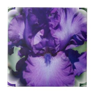 Purple Bearded Iris Trivet Ceramic Tile