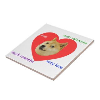 Doge Much Valentines Day Very Love Such Romantic Tile