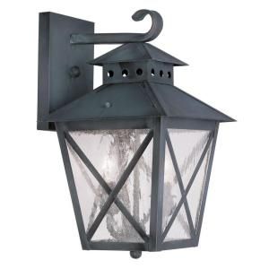 Filament Design Providence Wall Mount 2 Light Outdoor Charcoal Incandescent Lantern CLI MEN2671 61