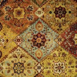 Handmade Persian Legend Multicolored/Rust New Zealand Wool Rug (7'6" x 9'6") Safavieh Round/Oval/Square