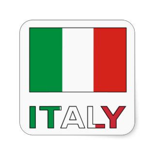 Italy Flag & Word Stickers