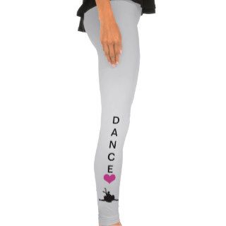 Dance Silhouette w/ pink glitter Heart Leggings