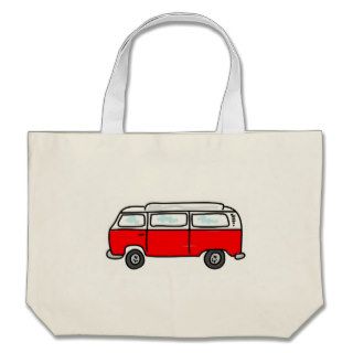 Red Campervan Canvas Bag