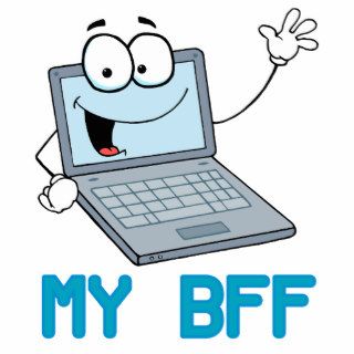 funny laptop my bff cartoon acrylic cut outs