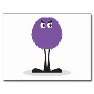 cute fuzzy purple monster post cards