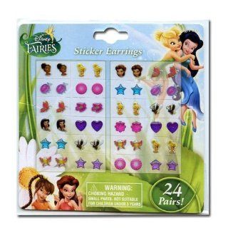 Disney Fairies & Tinkerbell Kids 24 pair Sticker Earrings (Pack of 3): Toys & Games