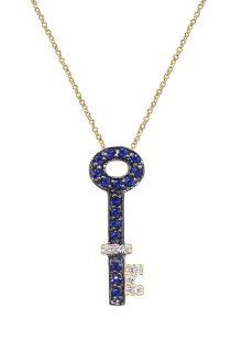 Effy Jewlery Key Pendant with Sapphires and Diamonds Effy Jewelry
