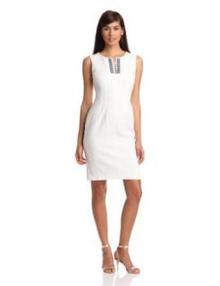 Anne Klein Women's A Line Solid Dress, Chalk, 12 at  Womens Clothing store: