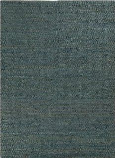 Floormyplace Flat Pile Natural Fibers Sea Blue Hand Woven   Natural Fiber Rectangle 5' x 8' Area Rugs  