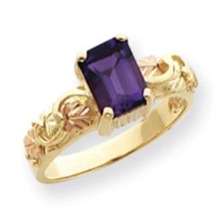 10k Tri color Black Hills Gold Ladies' Amethyst Ring: Jewelry