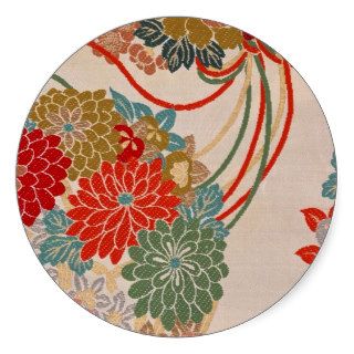Traditional Japanese fabric design Stickers