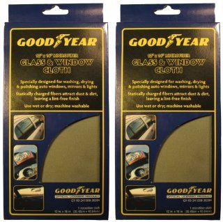 Goodyear Glass And Window Cloth 12x16 Microfiber Grey Boxed (2 Pack) # 286 2pk   Household Cleaning Wipes And Cloths