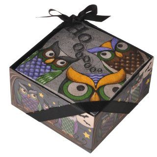 Grasslands Road Midnight Owl Paper Napkin Caddy Gift Set: Napkin Holders: Kitchen & Dining