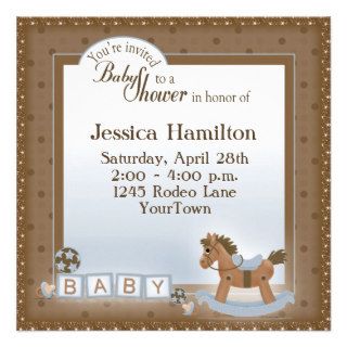 Rocking Horse Baby Shower Invitations