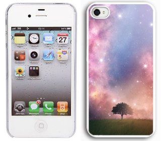 Apple iPhone 5 5S White 5W269 Hard Back Case Cover Color Beautiful Sky with Tree in Grass: Cell Phones & Accessories