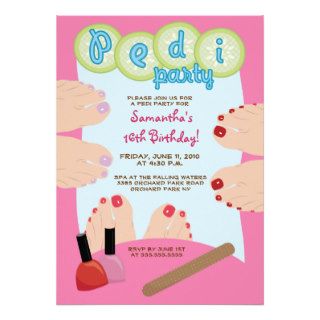 SPA PEDICURE Pedi Party Invitation 5x7