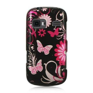 VMG For LG Rumor Reflex LN272 (LG Freedom) Cell Phone Graphic Image Design Faceplate Hard Case Cover   Pink Black Butterflies Floral Flower: Cell Phones & Accessories