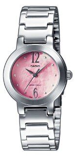 Casio Ltp 1282D 4A1Ef Ladies Watch Quartz Analogue Pink Dial Silver Steel Strap Watches