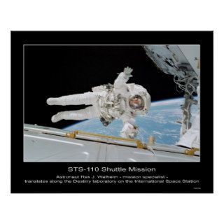 Astronaut Rex J. Walheim next to International Spa Print