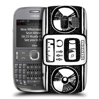 Head Case Designs Radio Sketch Hand Drawn Gadgets Hard Back Case Cover for Nokia Asha 302: Cell Phones & Accessories