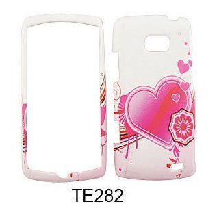 LG Ally vs740 Pink Heart on White Hard Case,Cover,Faceplate,SnapOn,Protector: Cell Phones & Accessories