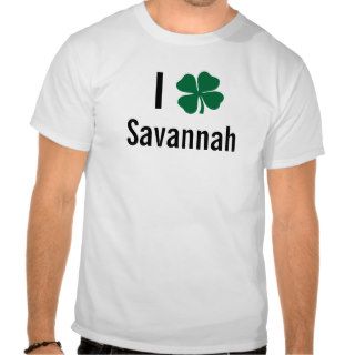 I love (shamrock) Savannah St Patricks Day T shirt
