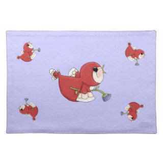 Designer Red Cartoon Cardinal Bird Placemats