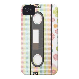 Cassette Tape, groovy floral pattern & polka dots iPhone 4 Cover