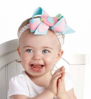 Mud Pie Baby Girls Newborn Chick Headband, Pink/Blue, One Size: Clothing