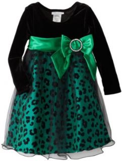 Bonnie Jean Girls 2 6X Skin Print Flocked Taffeta Dress: Clothing
