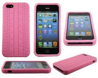 Pink Tire Treads Silicone Rubber Gel Soft Skin Case Cover for iPhone 5 USA SHIP: Cell Phones & Accessories
