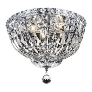 Elegant Lighting 4 Light Flush Mount Chrome Finish, Clear Crystal EL2528F14C/RC