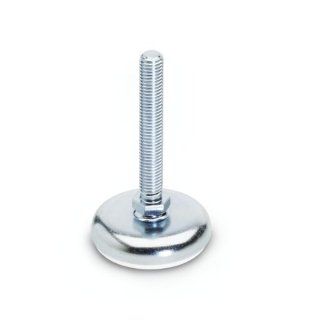 J.W. Winco 10N80TW1/A Series GN 340 Steel Threaded Stud Type Leveling Mount with White Rubber Pad Inlay, Without Nut, Metric Size, M10 x 1.50 Thread Size, 60mm Base Diameter, 80mm Thread Length: Vibration Damping Mounts: Industrial & Scientific