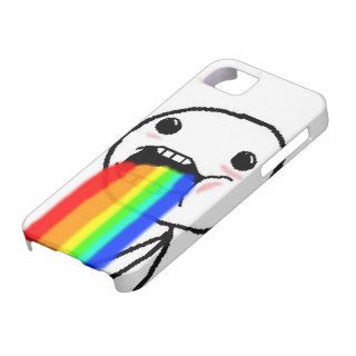 Rainbow Puke Comic Face iPhone 5 Cases