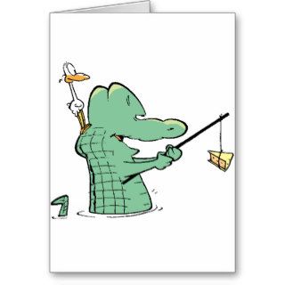 Old Man Croc Cartoon Cards