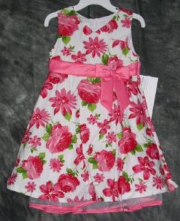Bonnie Jean Girls Sleeveless Dress, Rose Floral Print (3T) Playwear Dresses Clothing