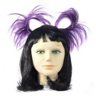 HMS Anime Hair Piece Easy To Shape Attaches with Haircomb Made Of Wig Fiber, Hot Purple/Black, One Size: Costume Accessories Costume Wigs: Clothing