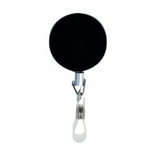 Advantus Retractable Heavy Duty ID Reel with Badge Holder, 24 Inch Extension, Black/Chrome, 12 Count (75406) : Retractable Lanyards : Office Products