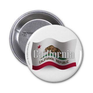 California Waving Flag Button