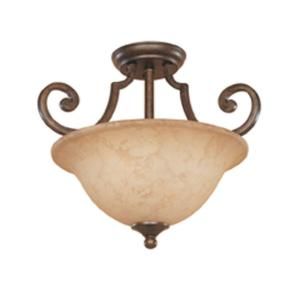 Designers Fountain Vienna 2 Light Semi Flush Mount Forged Sienna Ceiling Light HC0386