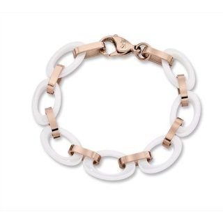 Ze Stainles Steel Ceramic Bracelet: Link Bracelets: Jewelry