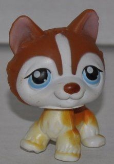 Husky #341 (Standing, White, Blue Eyes, Accents) Littlest Pet Shop (Retired) Collector Toy   LPS Collectible Replacement Single Figure   Loose (OOP Out of Package & Print) 