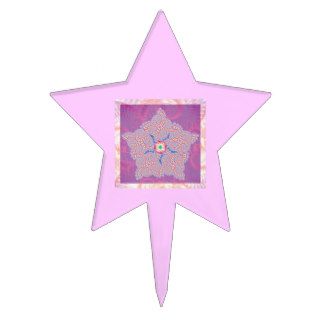 Purple Star Fractal Pattern Star Cake Picks