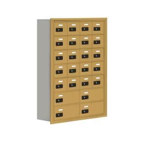 Salsbury Industries 19000 Series 30.5 in. W x 42 in. H x 8.75 in. D 20 A/4 B Doors R Mounted Resettable Locks Cell Phone Locker in Gold 19078 24GRC