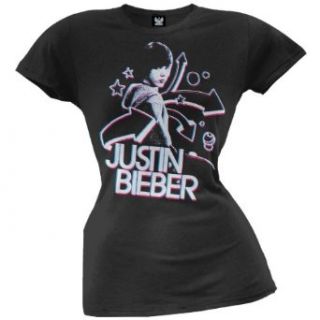 Justin Bieber   3D Juniors T Shirt: Clothing