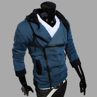 Mens Slim Fit Top Designed Hooded Jackets Costume Coats Cosplay Hoodie light gray S Clothing
