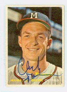 Chuck Tanner AUTO d.11 1957 Topps #392 Braves: Sports Collectibles