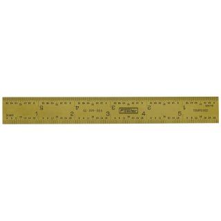 Fowler 52 399 006 Rigid Steel Inch/Metric Rule with Titanium Coated Golden Finish, 1mm and 0.5mm / 10ths and 50ths Graduation Interval, 150mm L x 13mm W x 0.4mm Thick: Construction Rulers: Industrial & Scientific